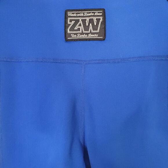 Zumba For Zumba Lovers High Waisted Ankle Leggings Surfs Up Blue Size Medium - Picture 9 of 13